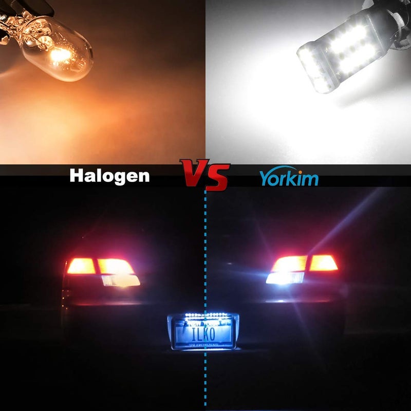Yorkim 912 921 LED Bulb, Backup Light Bulbs High Power 2835 15-SMD Chipsets Extremely Bright Error Free T15 906 W16W for Back Up, Reverse, Tail, Brake Lights, 6000K White, Pack of 4 - Image 3